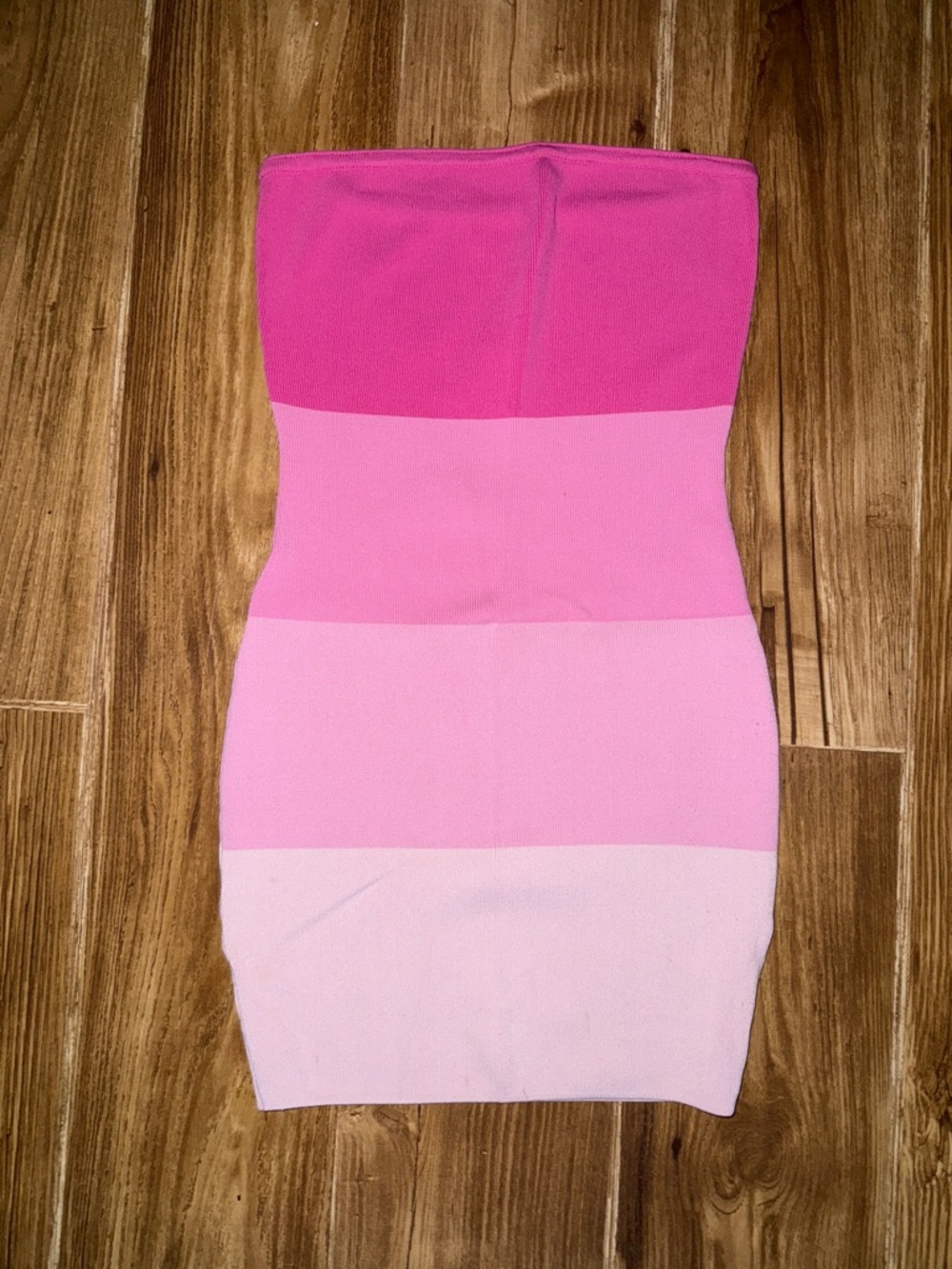 Superdown pink strapless body con dress